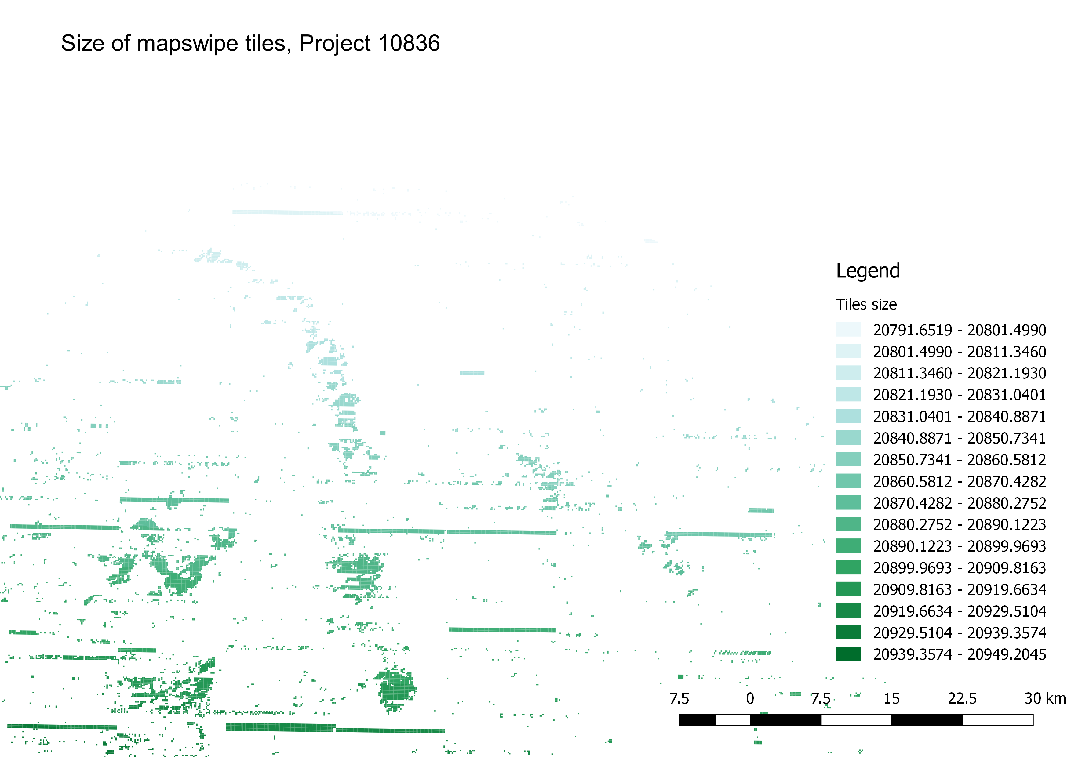Chad project tile area decreasing northward